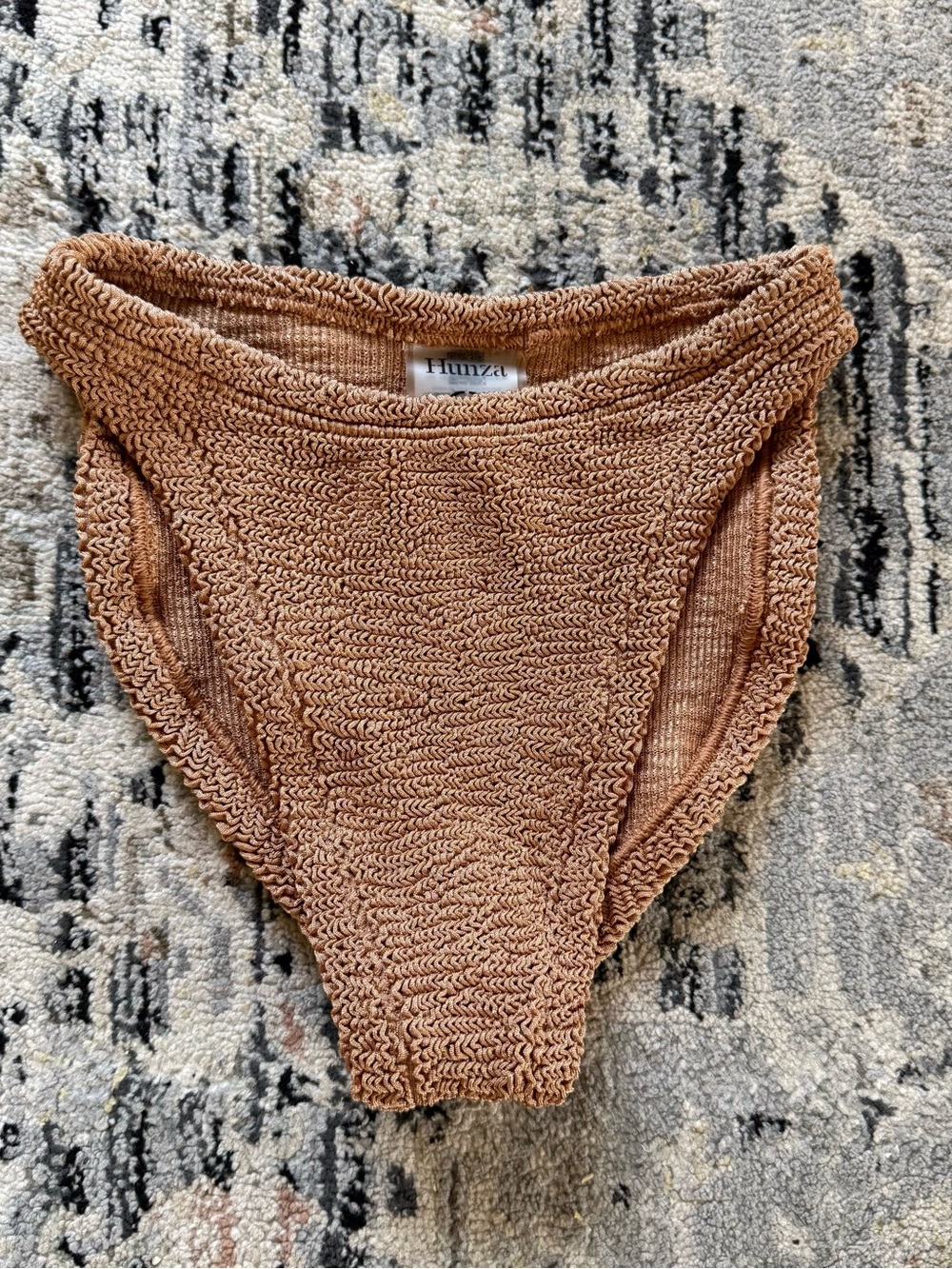 Hunza G Toasted Tan Textured High-Cut Bikini Bottom